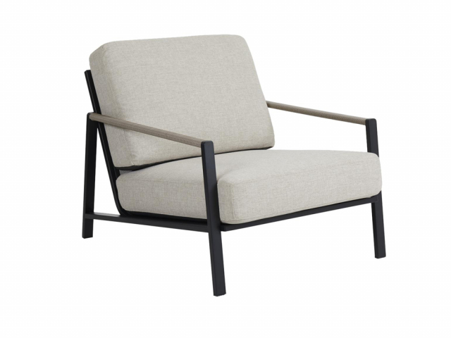 Brafab Lyra Loungesessel schwarz/sand mit Kissen