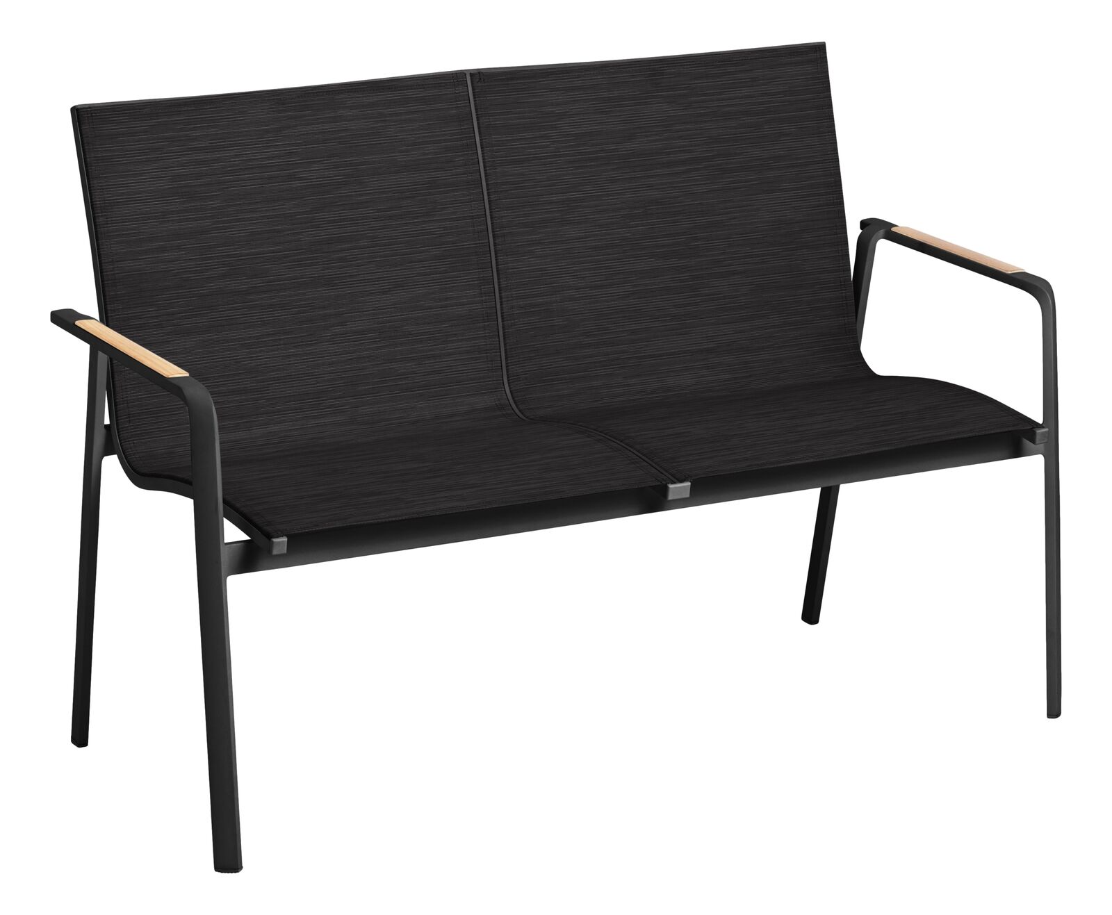 Kettler DIAMOND Lounge 2er Bank anthrazit/ charcoal Armlehne Teak