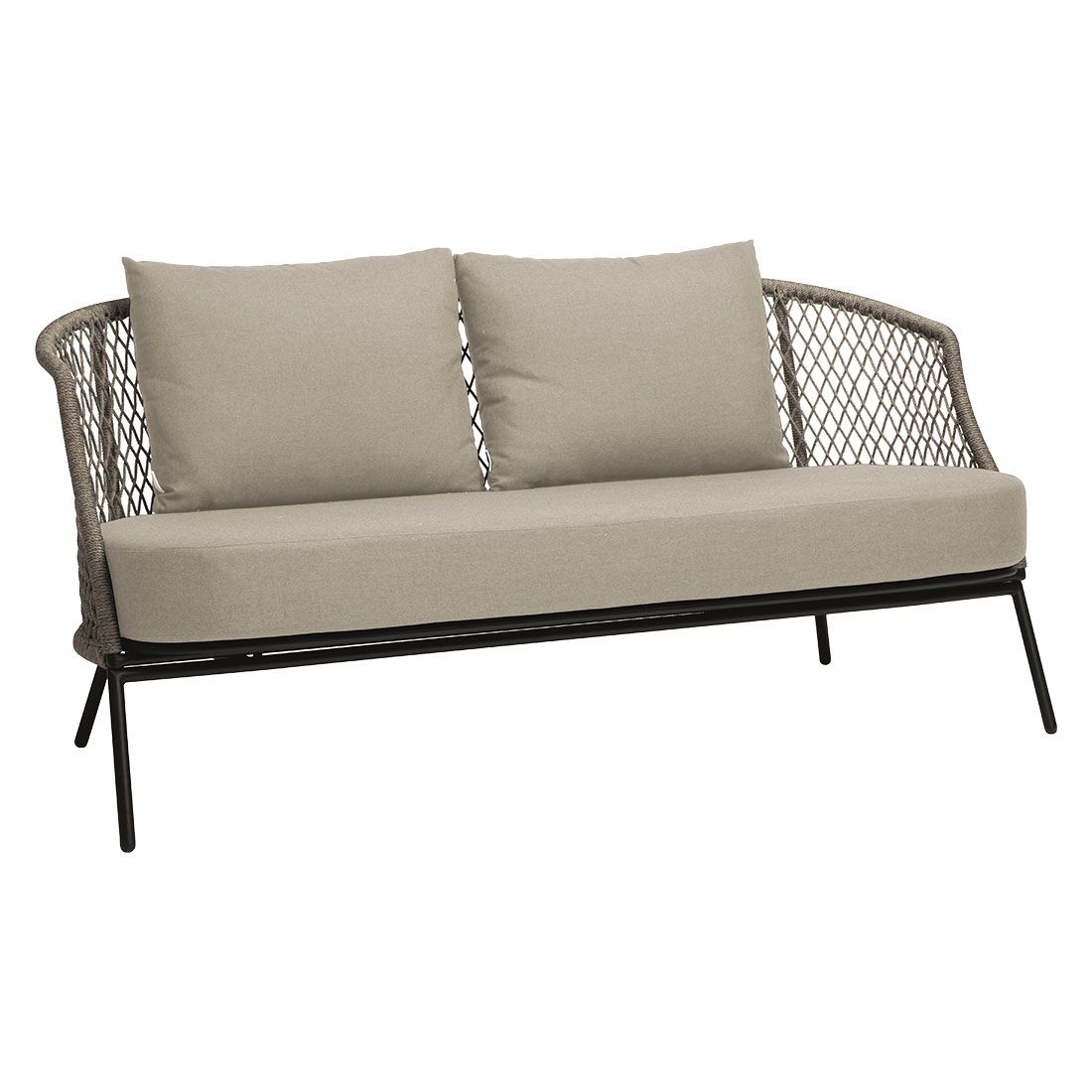 Stern ODEA Lounge-Sofa Aluminium schwarz matt/Kordel salt