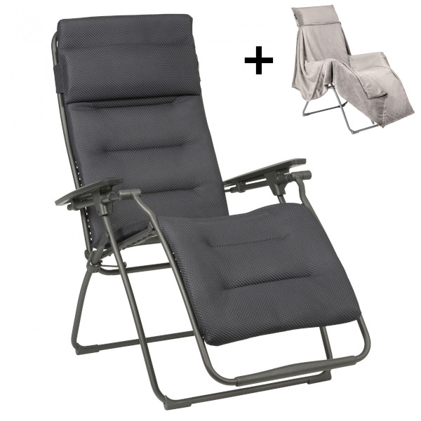 Lafuma FUTURA Be Comfort Titan/Dark Grey inkl. Fleece-Auflage beige