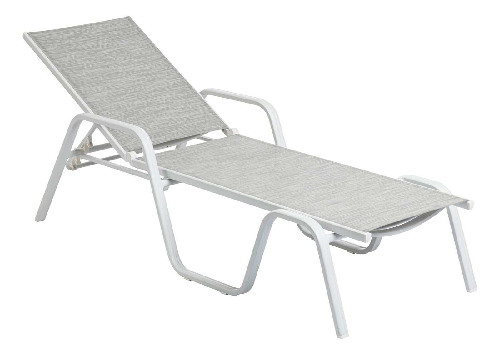 KETTLER BASIC PLUS Stapelliege weiß matt/ hellgrau