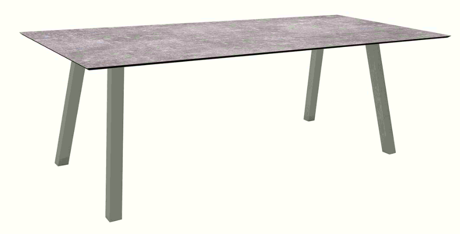 Stern Tisch 180x100 cm Vierkantrohr Aluminium graphit Tischplatte Silverstar 2.0 Metallic grau