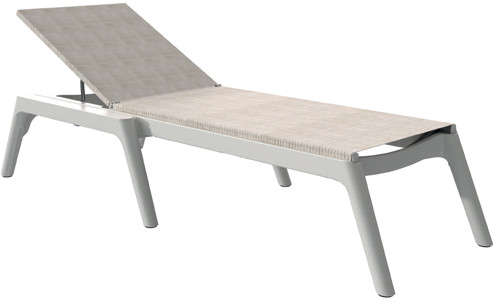 Grosfillex Provence Sonnenliegen Gestell weiss glacier Bezug T42 Straw