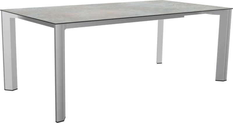 Stern Ausziehtisch 160/210x100 cm Penta Edelstahl Tischplatte Silverstar Quartz