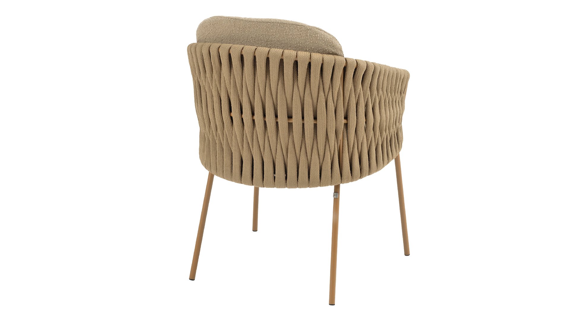 4 Seasons Outdoor Molina Dining Sessel mit 2 Kissen Boucle Amber/Braun