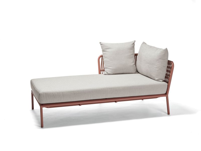 Stern Recamiere Romy Aluminium/Kordel Terra Armlehne rechts Kissenset 100% Polyacryl Vanilla