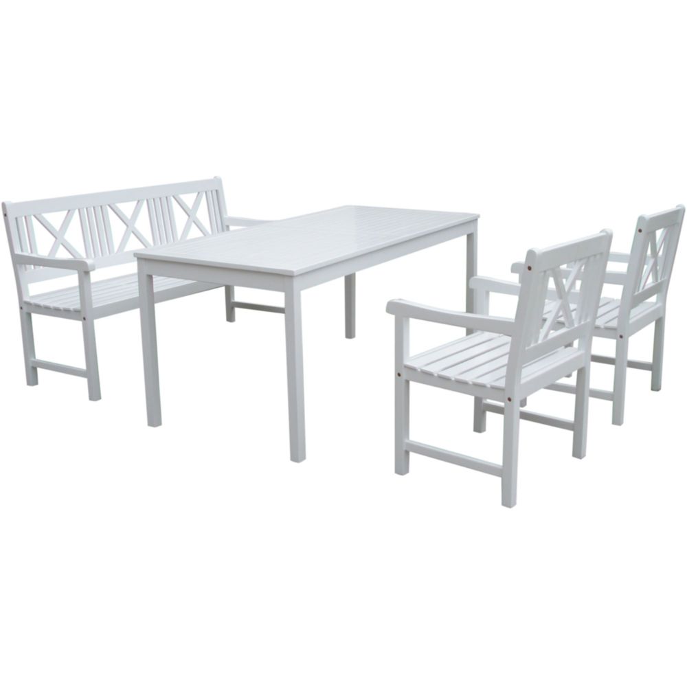 Tischgruppe Molde Eukalyptus FSC® white washed 4-teilig