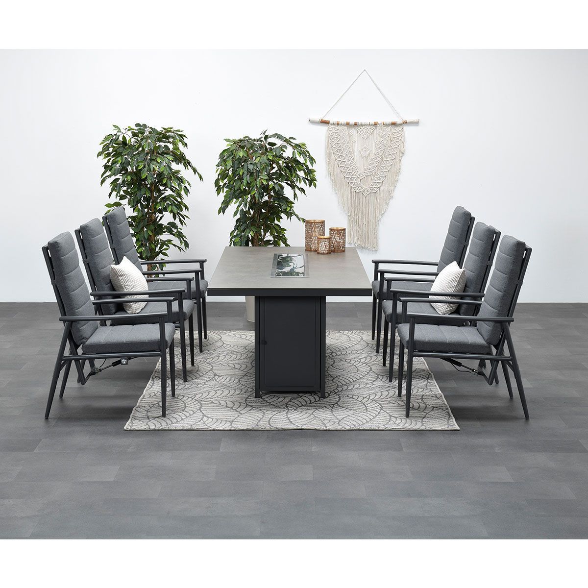 GARDEN Impressions Glasso Dining Feuertisch carbon black