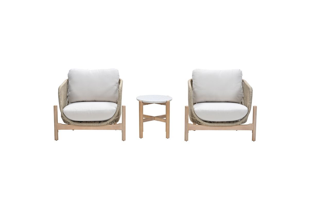 GARDEN Impressions Talara Lounge set 3-tlgAkazie white wash/ Sand