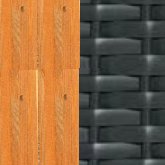 Gartenstrandkorb "Classic-Bullauge" PVC-Kunststoffgeflecht schwarz