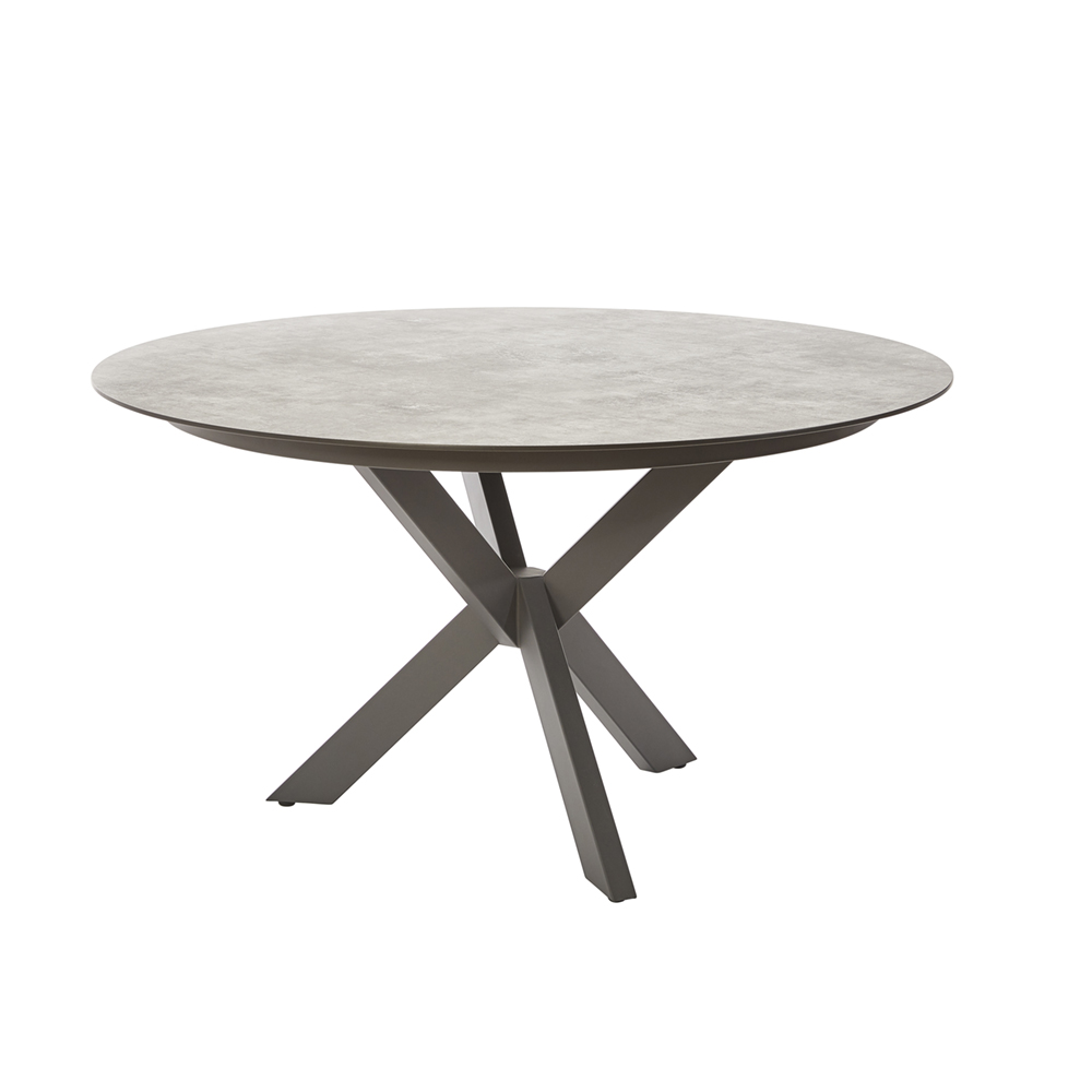 Diamond Garden Tisch Lyon Ø 138 cm HPL - Fase / Edelstahl Dunkelgrau/Anthrazit Titan - 13 mm