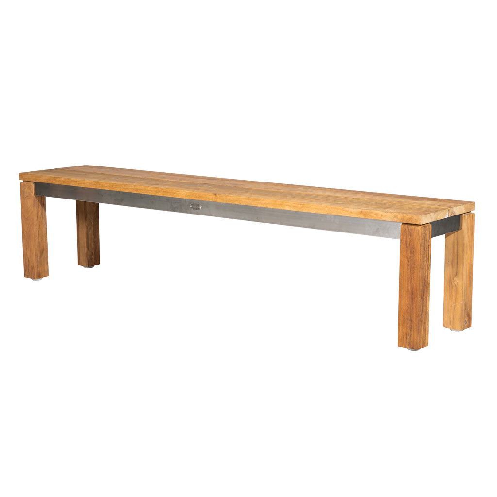 Diamond Garden Bank Nizza 150 cm Edelstahl / Recycled Teak Natur