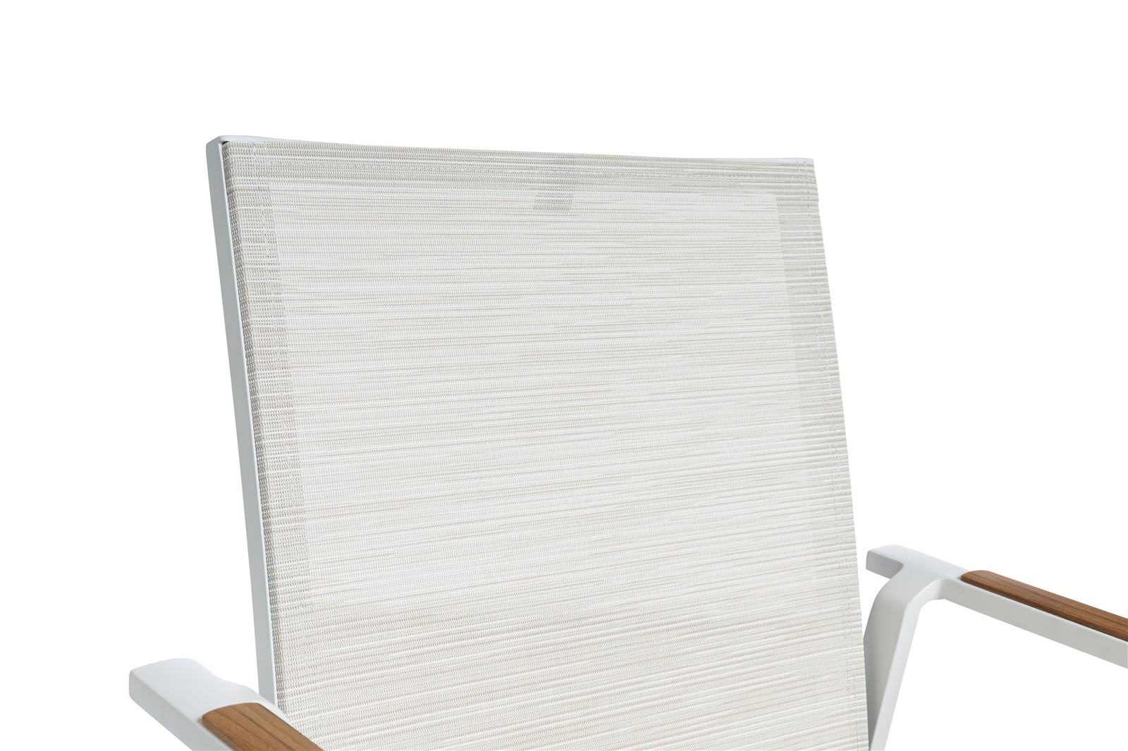 KETTLER DIAMOND Stapelsessel Textilene Teak weiß matt/ beige