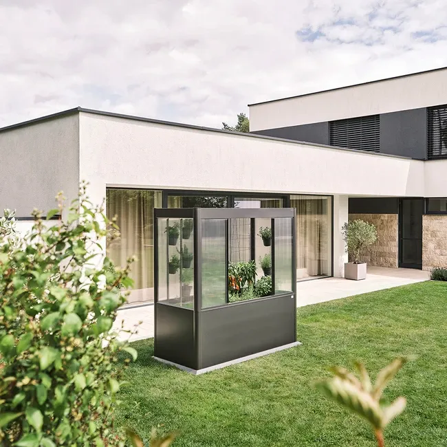 Biohort Gewächshaus Florentina 2 x 0.5 (202 x 55 x 214 cm) dunkelgrau-metallic