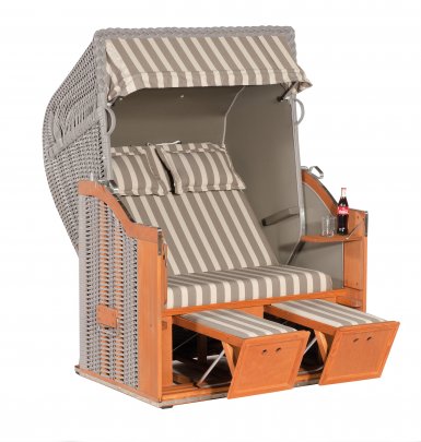 Gartenstrandkorb "Classic"
2-Sitzer,Halbliegemodell
Kunststoffgeflecht taupe