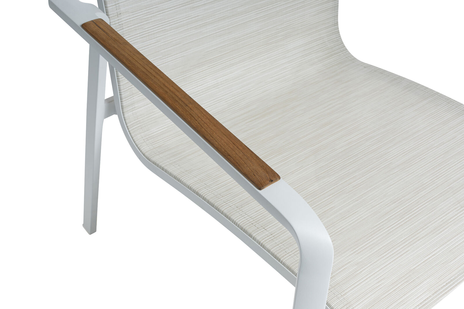 Kettler DIAMOND Loungesessel weiß matt/ beige/Teakholz