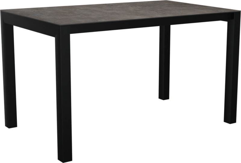 Stern Ausziehtisch 130/180x80 cm Aluminium schwarz matt mit Tischplatte Silverstar Stone