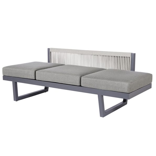 Diamond Garden New Calais Dining Lounge - Light Grey -  Rope-Hellgrau/Aluminium Dunkelgrau