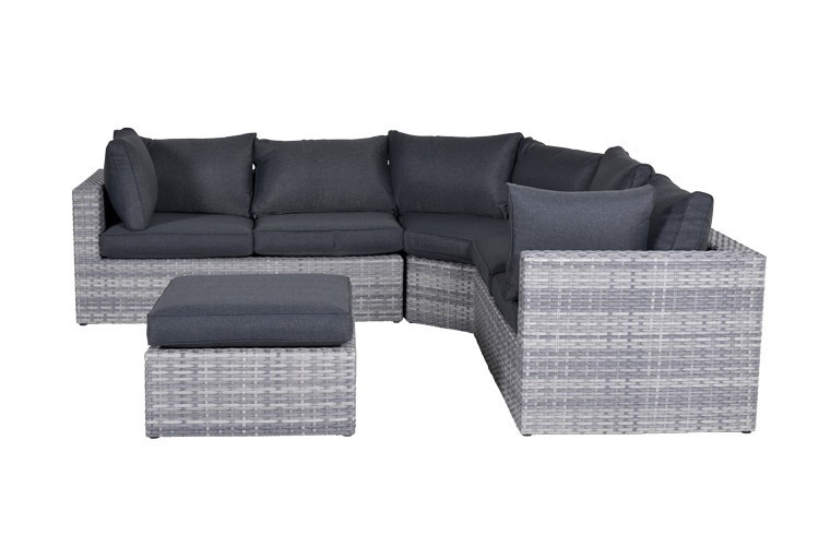 GARDEN Impressions Menorca Lounge Set 4-tlg cloudy grey L-shape/refl.black