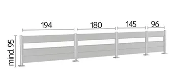 Biohort Wandpaneel für Sichtschutz ohne Acrylglas 200x90 silber-metallic