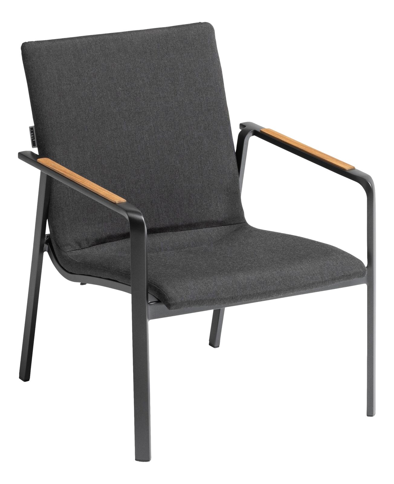 Kettler DIAMOND Loungesessel, anthrazit/ sooty, Aluminium/Outdoorgewebe/Teakholz