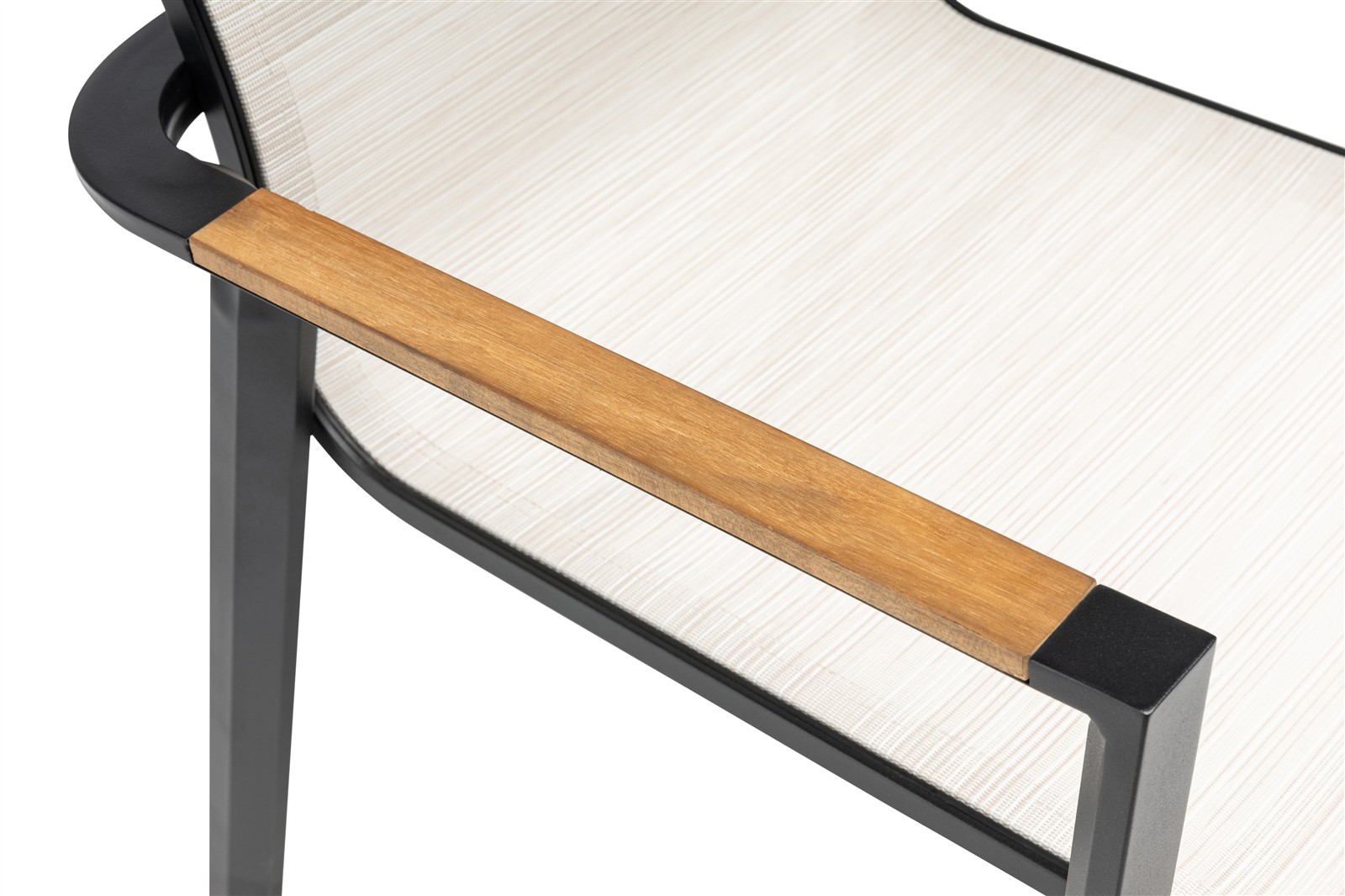 KETTLER SENSE Tischset schwarz matt/ beige mit HPL Tischplatte 180 x 95 cm