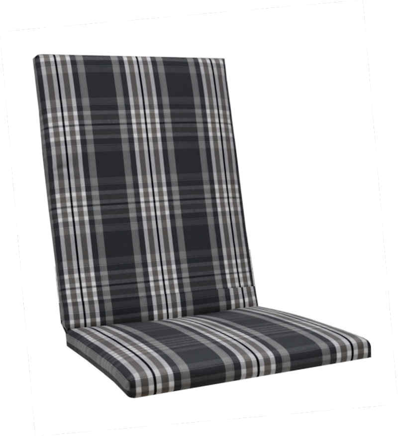 KETTtex KTH 2 mit Reißverschluss Auflage ML 109x50x4 cm anthrazit/beige/kariert