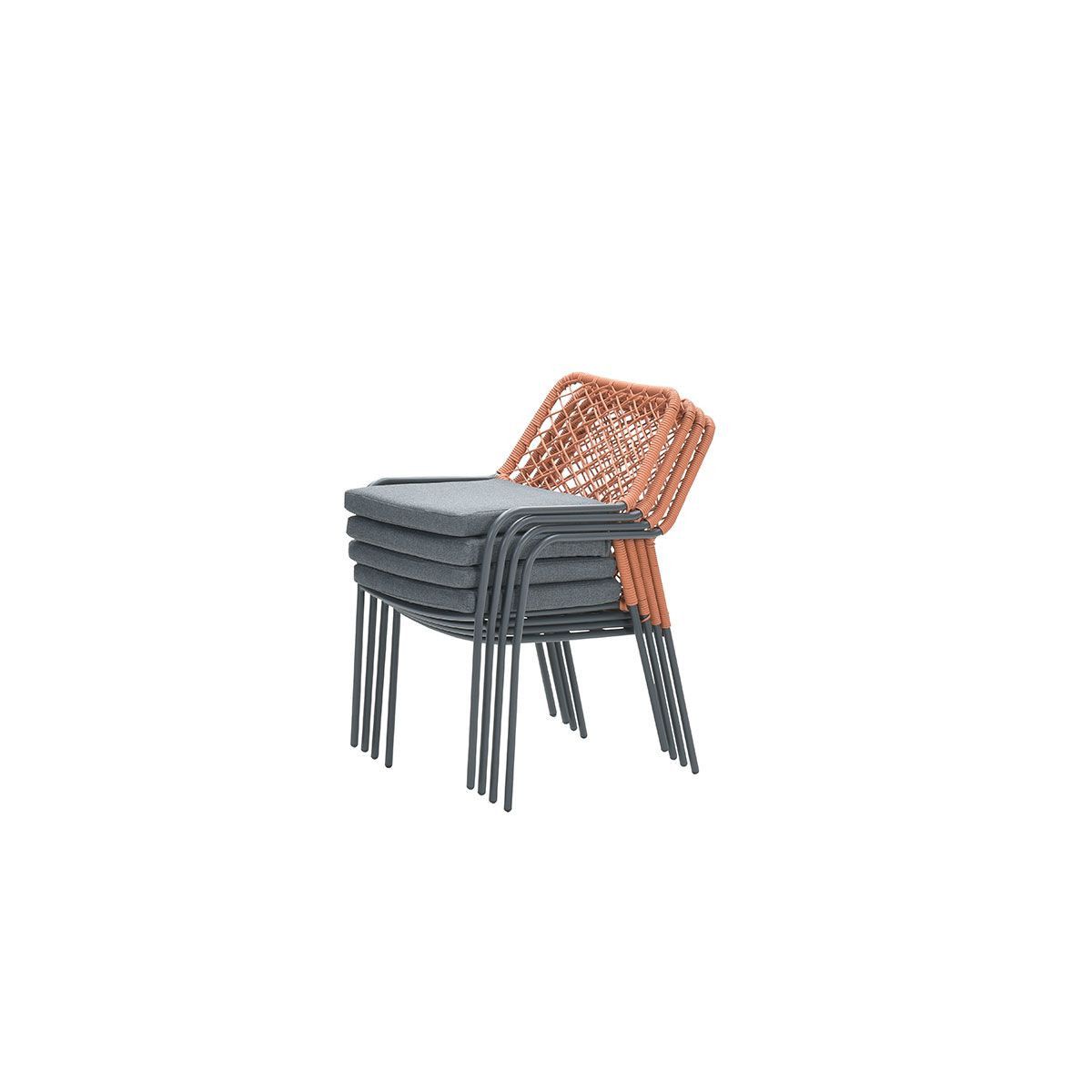 GARDEN Impressions Dido Dining Sessel carbon black/Rope Kupfer/mystic grey