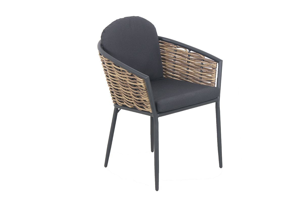 GARDEN Impressions Bali dining stuhl - carbon black/natural borke/mystic grey