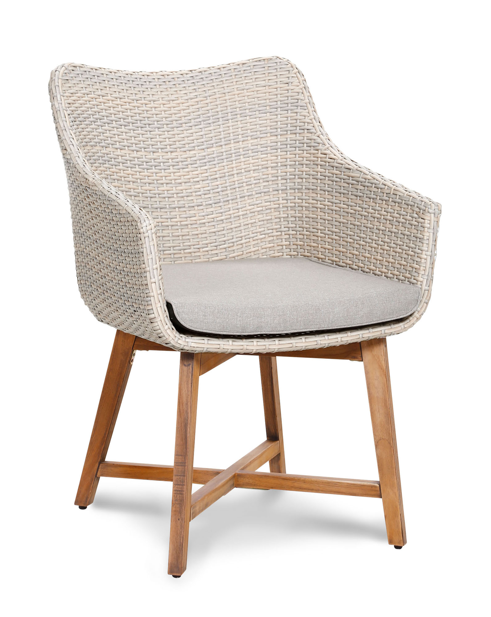 Tischgruppe Eleganz Polyrattan Teak 5-teilig