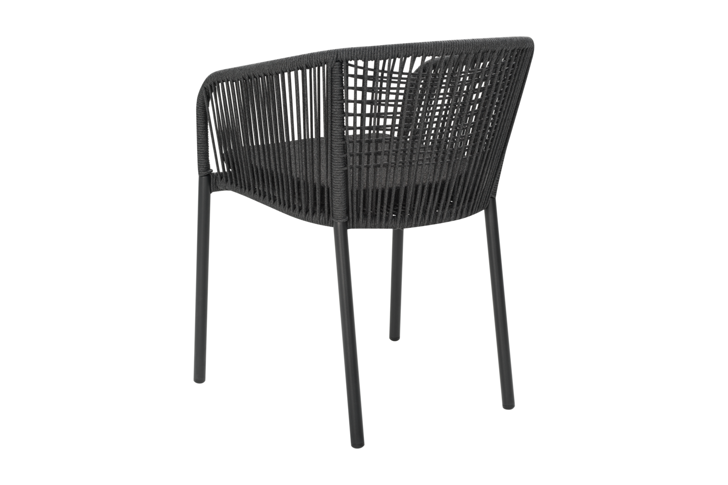 Brafab Delta Stuhl Aluminium/Polyrattan Schwarz/Slate Rope/Teddy Black