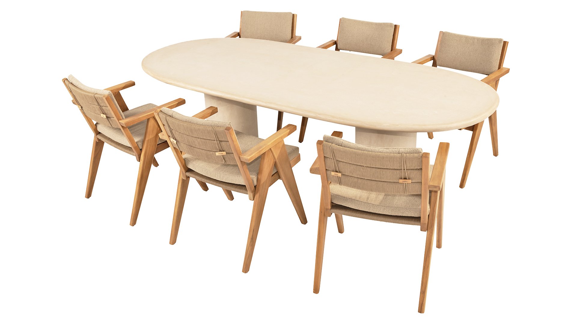 4 Seasons Outdoor Mats Dining Sessel mit 2 Kissen Teak Braun