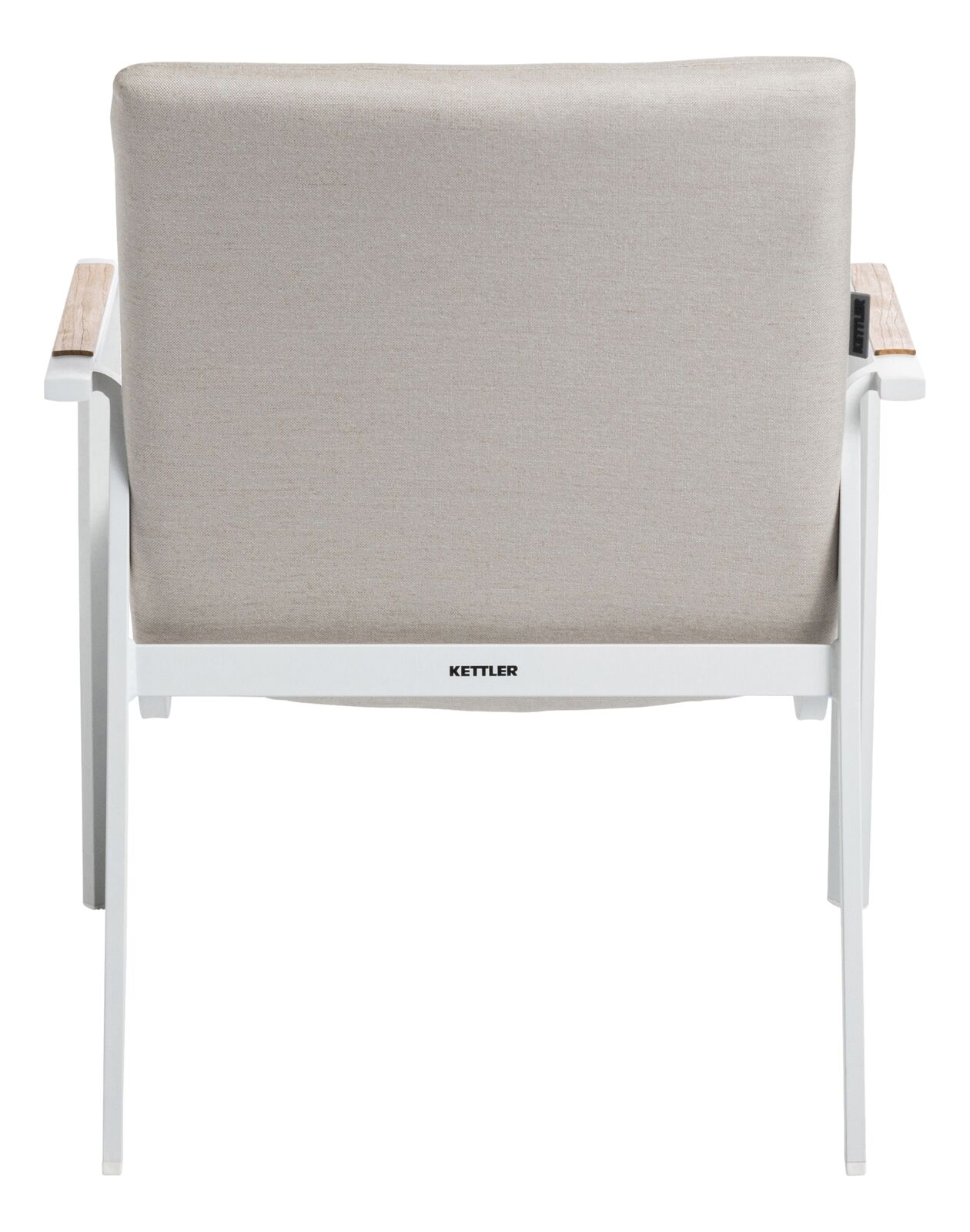 Kettler DIAMOND Loungesessel weiß matt/ natte Linen chalk/Teakholz