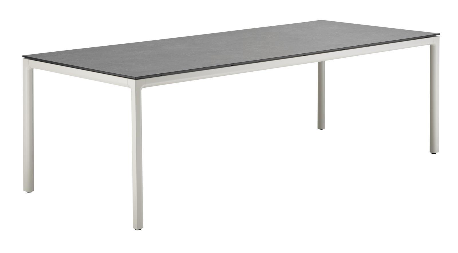 Solpuri SOFT Dining Tisch 200 x 100 cm Alu weiß HPL Standard - volcano grey