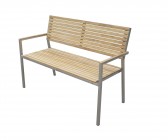 Bank NEU DELHI 2-Sitzer Edelstahl/Teak FSC®
