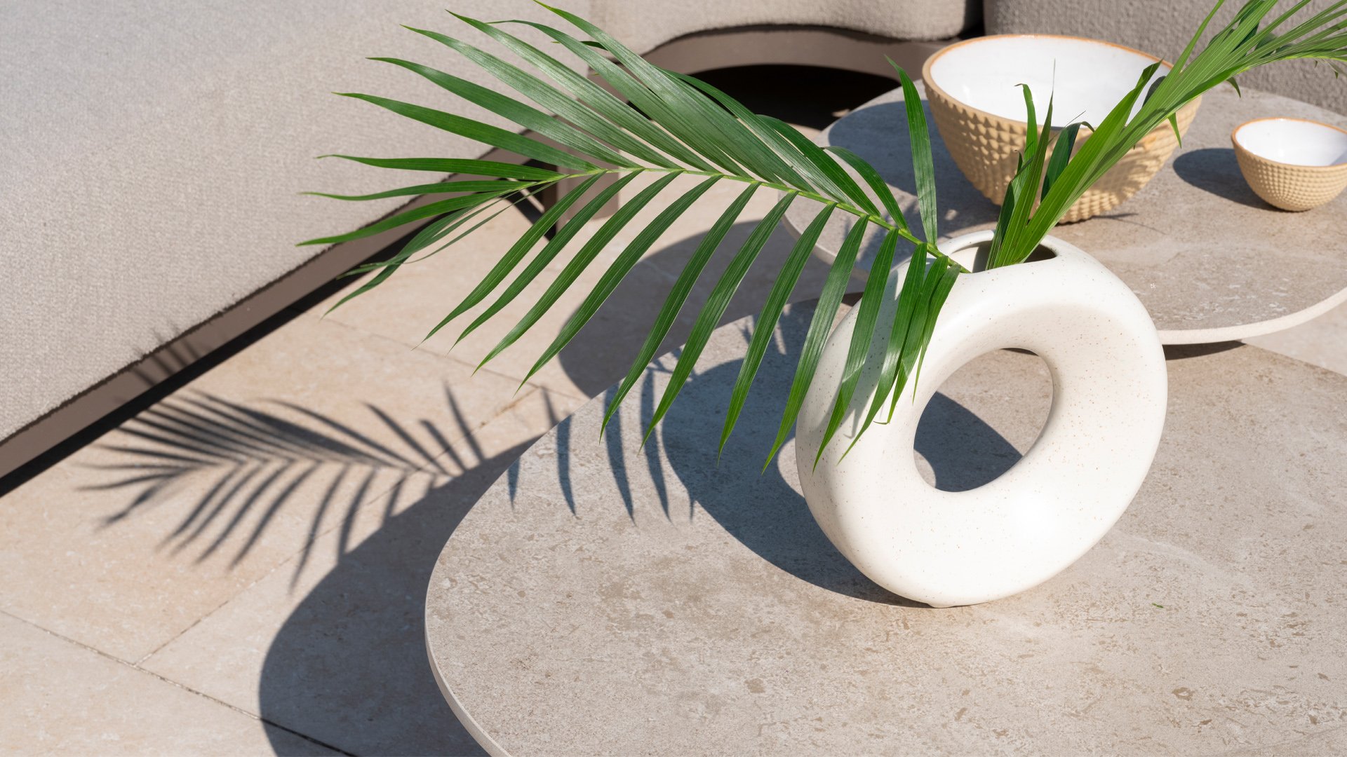 4 Seasons Outdoor Tischplatte für Kaffeetisch Sofie 50x60 cm Keramik Sand