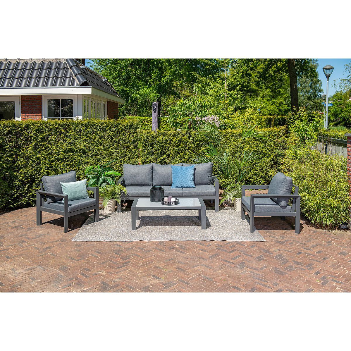 GARDEN Impressions Zion Lounge Set 4-tlg carbon black/mystic grey