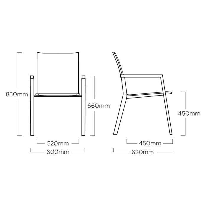 KETTLER Stapelsessel RASMUS Aluminium/Outdoorgewebe anthrazit/ charcoal