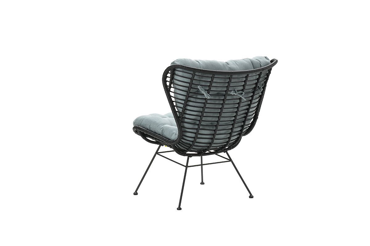 GARDEN Impressions Libelle Relax Sessel black Rotan/mintgrau