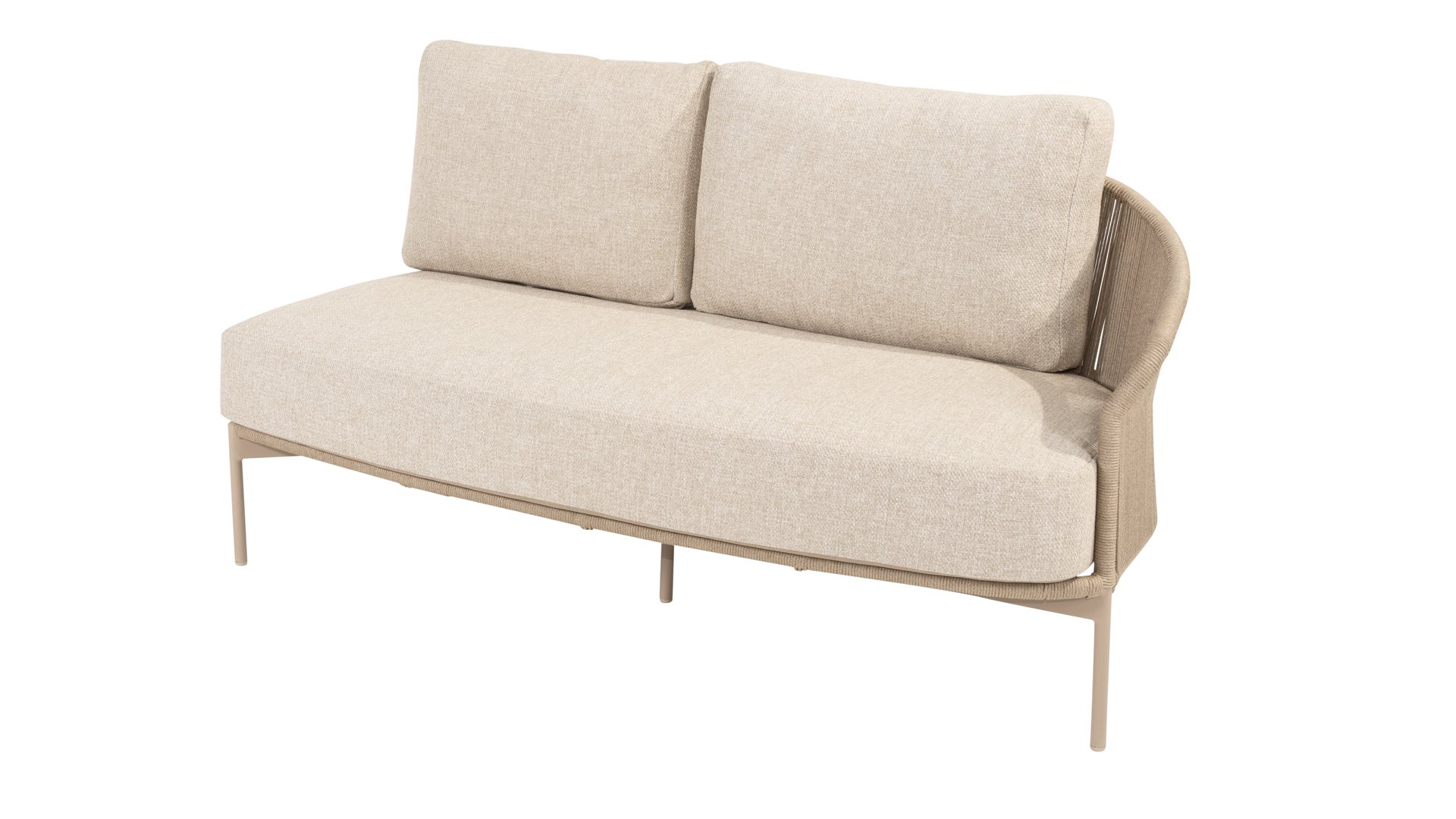 Taste by 4 Seasons Outdoor Florence Sofa 2-Sitzer Armlehne links mit 3 Kissen Latte/Taupe