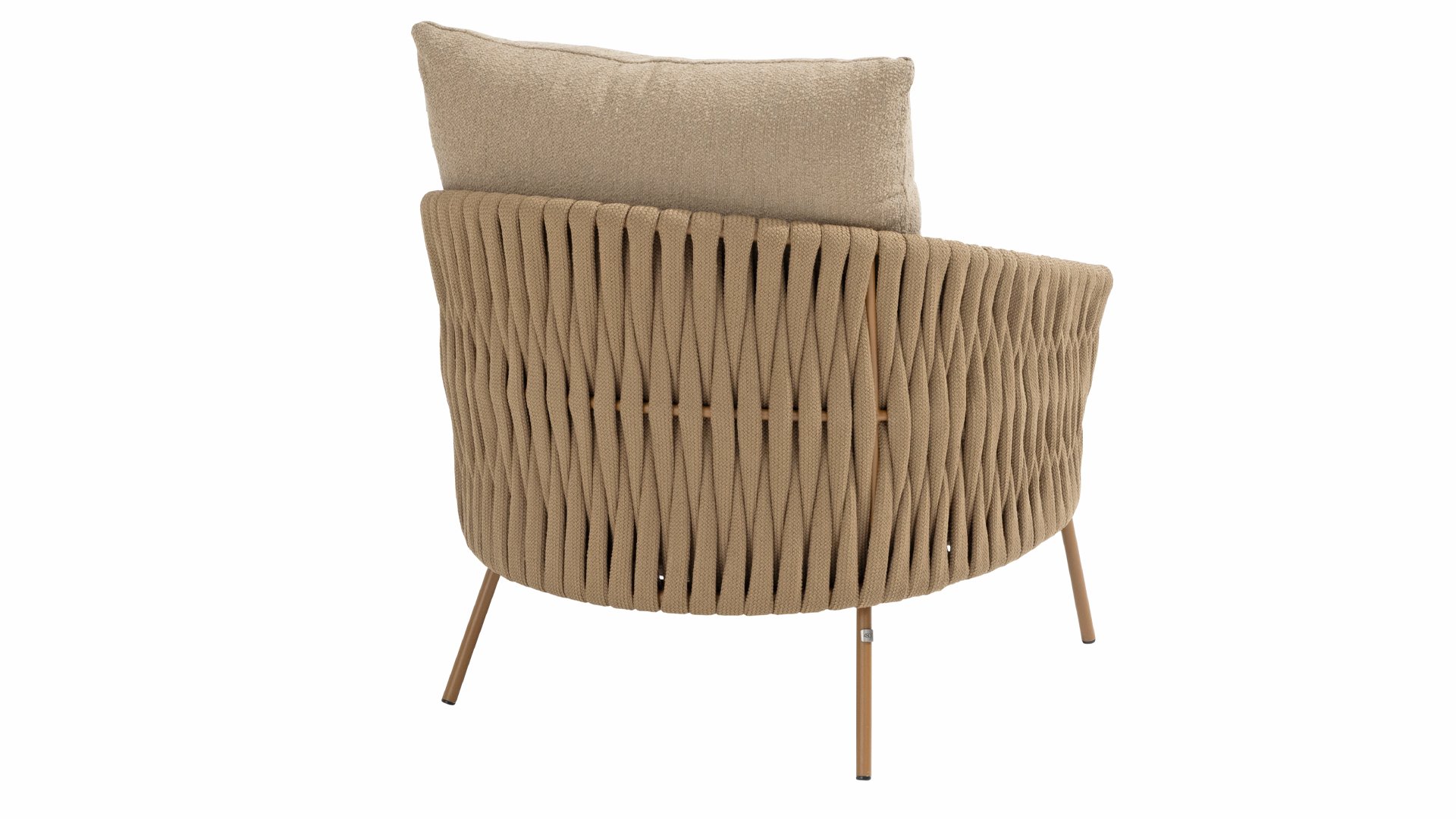 4 Seasons Outdoor Molina Lounge Sessel mit 2 Kissen Boucle Amber/Braun