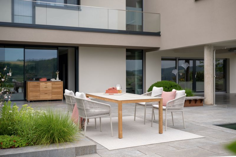 Stern Outdoorteppich 200x300 cm Kordel greige