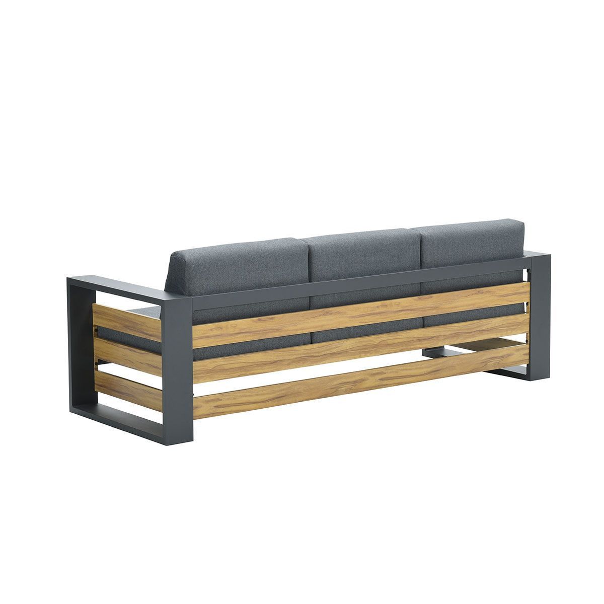 GARDEN Impressions Solo 3-Sitzer Bank carbon black/mystic grey/Teak Look