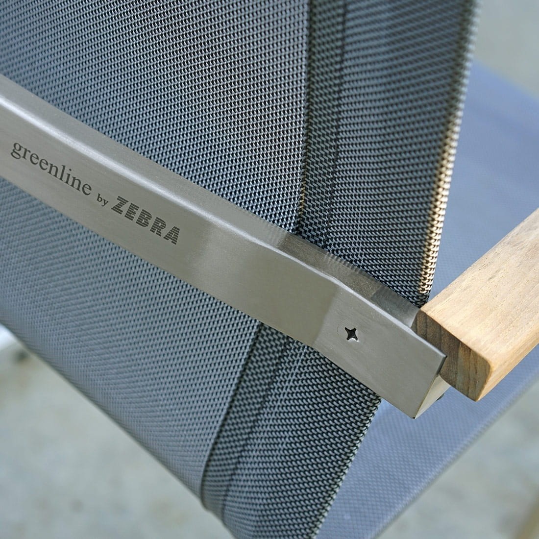 Zebra Setax Freischwinger, Edelstahl/Teakarmlehne