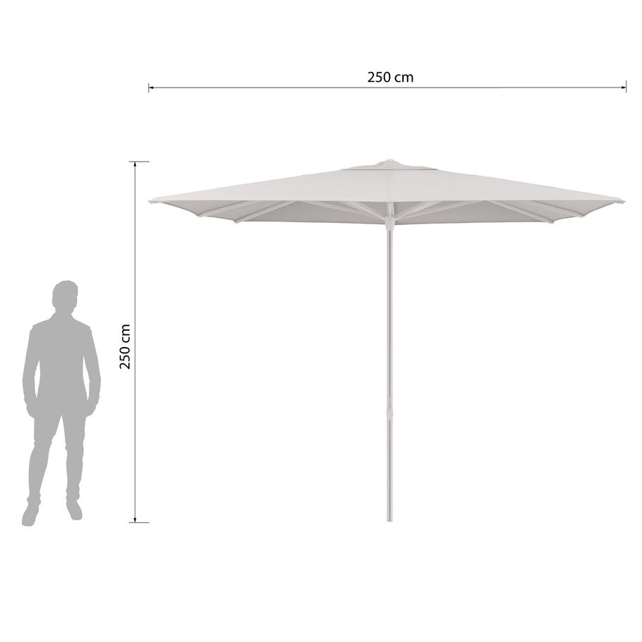 KETTLER Mittelmastschirm EASY-CONTRACT 250x250 cm anthrazit matt/khaki