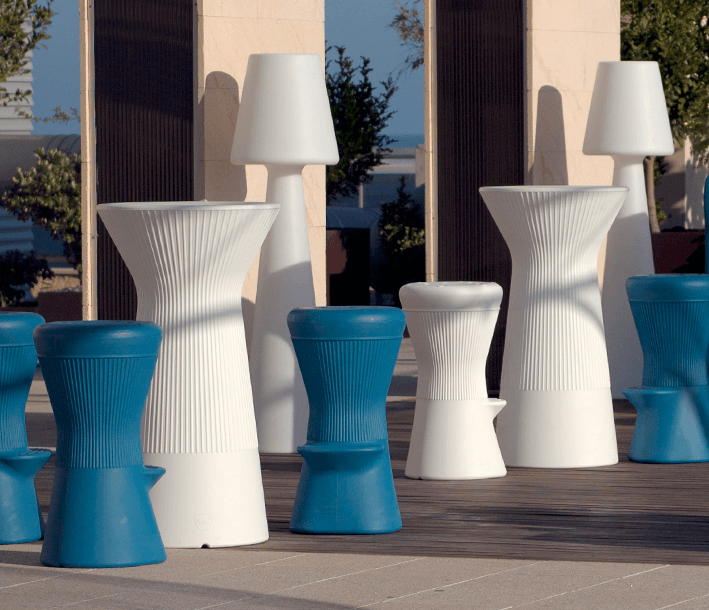 Outdoor LED-Tisch Capri 110 Kaltlicht Rund