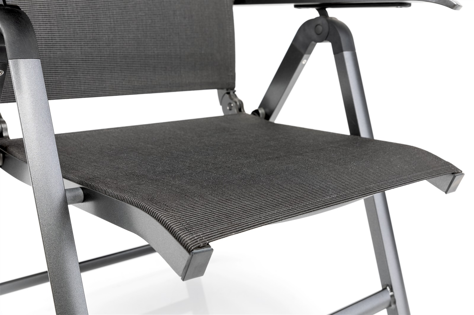 KETTLER DIAMOND Multipositionssessel Aluminium/Outdoorgewebe, Armlehne Teak anthrazit/ charcoal