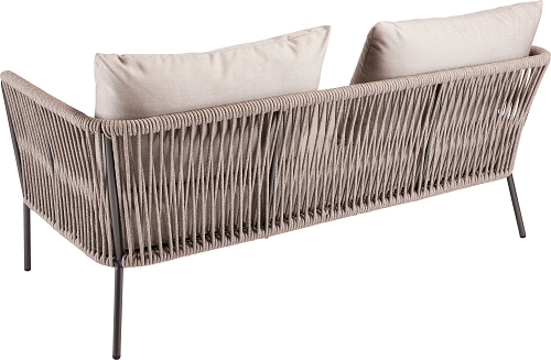 Stern Marla Lounge-Sofa 2-Sitzer Aluminium/Kordel/Polyacryl anthrazit/salt/graubraun