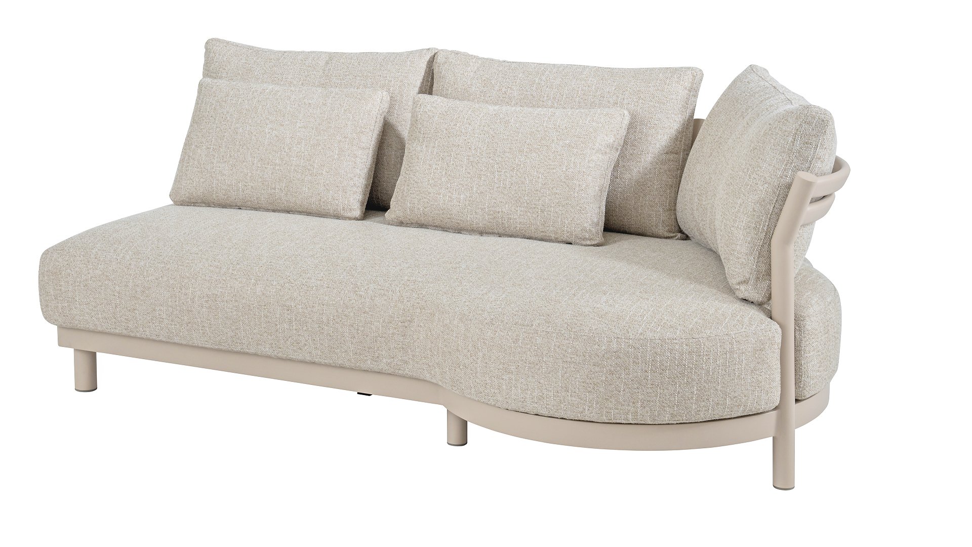 4 Seasons Outdoor Mykonos Kuschelbank, 3-Sitzer, links Latte/hellgrau