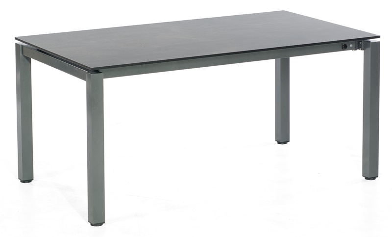 SonnenPartner BASE Ausziehtisch Edelstahl/Tischplatte Compact/Einlegeplatte HPL anthrazit